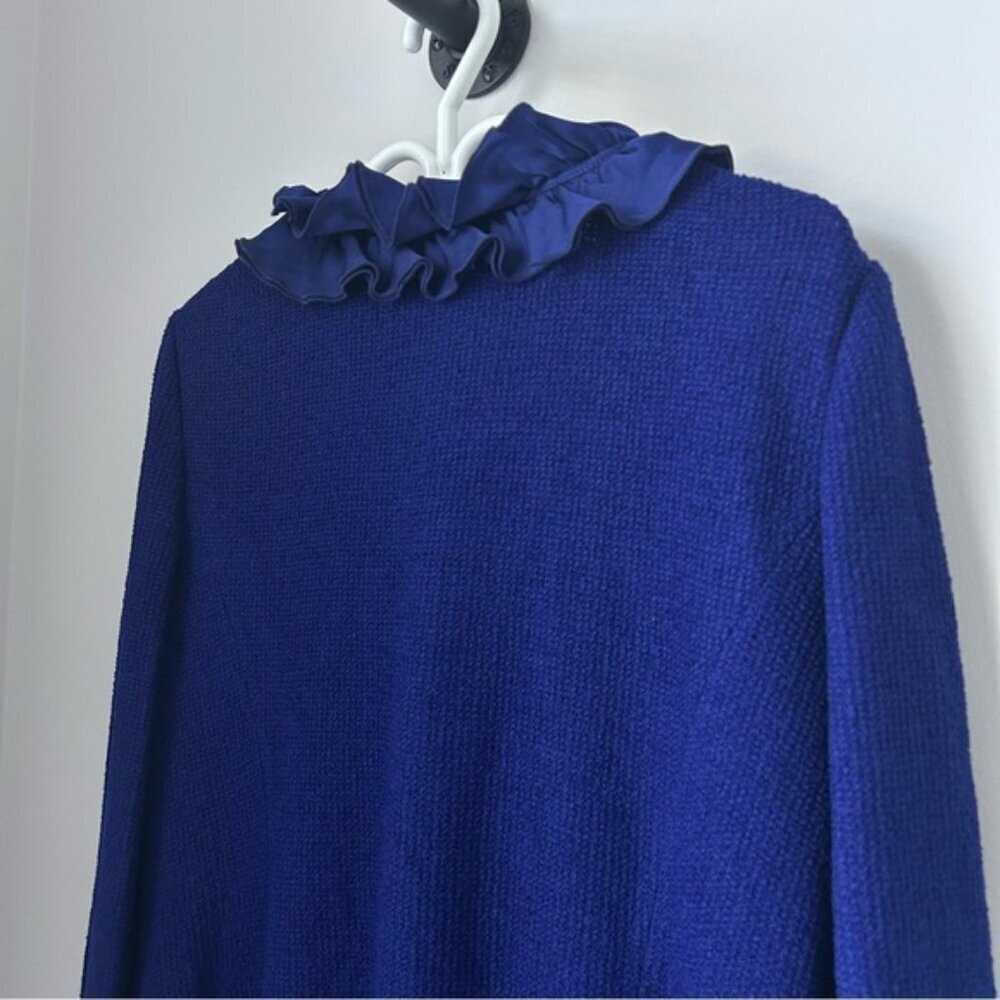 St. John Knit Duster With Silk Ruffles - Picture 7 of 11